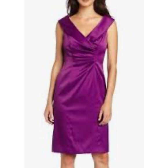 Kay Unger Dress Raspberry Pink 6 Silk Lined Portrait Collar Wedding Party Cruise - Picture 5 of 7